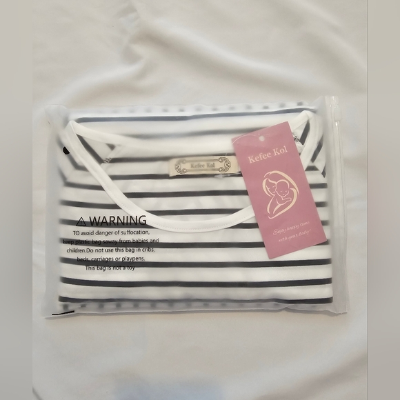 NWT Kefee Kol Black and White Striped Nursing Cover - OS - Picture 1 of 5